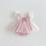 【66-90cm】ロンパース フリル メッシュ 可愛い 女の子 - 画像 (5)