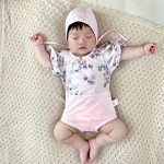 【73-120cm】水着 小花 可愛い スイムウェア&帽子 - 画像 (5)
