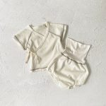 【66-90cm】セットアップ ベビー 韓国風 無地 ワッフル - 画像 (12)