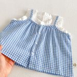【73-110cm】セットアップ ブルーチェック トップス＆パンツ - 画像 (13)