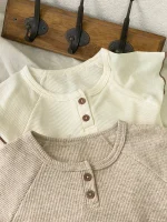 【73-100cm】セットアップ ベビー 韓国風 フリルワッフル - 画像 (14)
