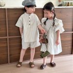 【80-150cm】セットアップorワンピース ストライプ 兄妹お揃いコーデ - 画像 (12)