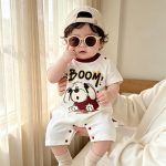 【66-90cm】ロンパース BOOMドッグプリント 可愛い ベビー服 - 画像 (4)