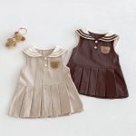【73-110cm】ワンピース クマセーラー ノースリーブ 女の子 シンプル - 画像 (3)
