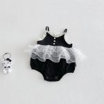 【66-90cm】キャミロンパース ブラック 可愛い 女の子 - 画像 (2)