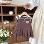 【73-110cm】ワンピース クマセーラー ノースリーブ 女の子 シンプル - 画像 (13)