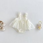 【66-90cm】ロンパース 可愛い メッシュ
