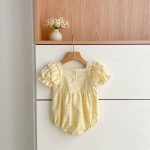 【66-130cm】ロンパースorワンピース イエロー チェック 姉妹服 - 画像 (13)