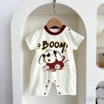 【66-90cm】ロンパース BOOMドッグプリント 可愛い ベビー服 - 画像 (3)