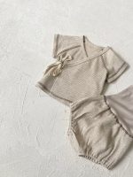 【66-90cm】セットアップ ベビー 韓国風 無地 ワッフル - 画像 (9)