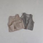 【73-100cm】セットアップ ベビー 韓国風 チェック ベスト&ショートパンツ - 画像 (3)