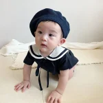 【66-90cm】ロンパース ベビー 丸襟 セーラー風 - 画像 (7)