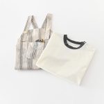 【73-100cm】セットアップ ストライプ 恐竜 サロペット&シャツ - 画像 (6)