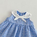 【73-120cm】ワンピースorシャツorスカート 可愛い ブルー チェック - 画像 (11)