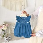 【66-90cm】ロンパース デニム フリル - 画像 (10)