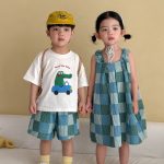 【80-150cm】セットアップorワンピース グリーンチェック 可愛い - 画像 (3)