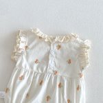 【66-90cm】ロンパース フリル襟 花刺繡 - 画像 (11)