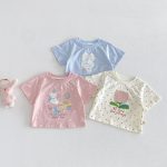 【80-150cm】Tシャツ 可愛い ドット 女の子 トップス