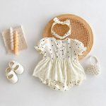 【66-90cm】ロンパース 可愛い レース ドット 赤ちゃん服 - 画像 (2)
