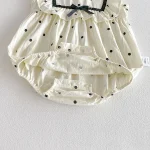 【66-90cm】ロンパース ベビー 丸襟 チェック or ドット柄 - 画像 (15)