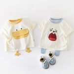 【73-110cm】Tシャツ アヒル 可愛い 着心地良い トップス - 画像 (3)