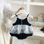 【66-90cm】キャミロンパース ブラック 可愛い 女の子 - 画像 (3)