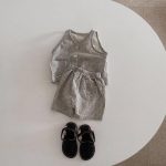 【73-100cm】セットアップ ベビー 韓国風 チェック ベスト&ショートパンツ - 画像 (6)