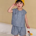 【80-150cm】セットアップ/ワンピース レトロ フリル カジュアル 兄妹お揃い - 画像 (5)