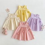 【73-120cm】ワンピース ベビー 女の子 ハート ノースリーブ - 画像 (3)