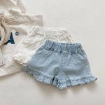 【80-120cm】 デニムショートパンツ 女の子 花びらデザイン おしゃれ - 画像 (3)
