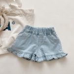 【80-120cm】 デニムショートパンツ 女の子 花びらデザイン おしゃれ - 画像 (5)
