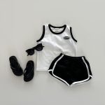 【80-130cm】セットアップ カジュアル ノースリーブトップス＋ショートパンツ - 画像 (6)