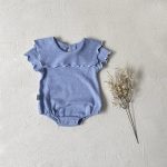 【66-90cm】ロンパース ベビー ノーカラー スクエア シンプル - 画像 (8)