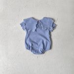 【66-90cm】ロンパース ベビー ノーカラー スクエア シンプル - 画像 (9)