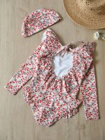 【80-130cm】水着 長袖 UVカット 背中あき かわいい 女の子 スイムウェア - 画像 (22)