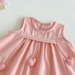 【73-120cm】ワンピース ベビー 女の子 ハート ノースリーブ - 画像 (12)