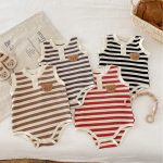 【66-90cm】ロンパース ワッフル ボーダー クマ - 画像 (17)