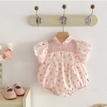 【66-90cm】ロンパース ベビー おしゃれ 総柄フラワー - 画像 (7)