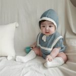 【66-90cm】ロンパース＆帽子 ベビー ビッグラペル - 画像 (3)