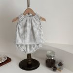 【73-100cm】セットアップ ベビー シンプル チェック - 画像 (4)