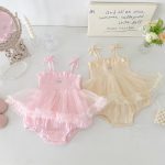 【66-90cm】キャミロンパース ベビー ガーリー チュール