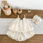 【73-120cm】セットアップ ベビー 女の子 ふわふわ ドット トップス＆ブルマ - 画像 (6)