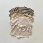 【80-130cm】半袖セットアップ キッズ服 ナチュラル カジュアル