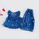 【73-120cm】セットアップ ベビー 女の子 ドット デニム - 画像 (3)