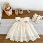 【73-120cm】ワンピース ベビー 女の子 チェリー フラワー刺繡 - 画像 (5)