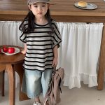 【80-140cm】デニムパンツ 七分丈 ヴィンテージ加工 ダメージ - 画像 (11)