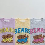 【80-130cm】セットアップ  ベビー くまロゴプリント カジュアル - 画像 (3)