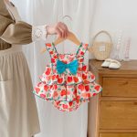 【66-90cm】ロンパース ベビー ワンピース風 蝶結び ハート - 画像 (4)