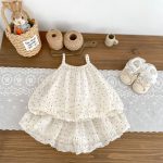 【73-120cm】セットアップ ベビー 女の子 ふわふわ ドット トップス＆ブルマ - 画像 (7)