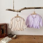 【73-100cm】UVパーカー ベビー フリル ナチュラル - 画像 (4)
